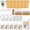 43 Pcs Baby Shower Game Prizes for Winners 6 Sets Baby Shower Prizes for Game Player with Bamboo Cheese Board Oak Knife Fork Placemats Artificial Eucalyptus Stems Tags Bags by Denylopro