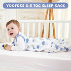 Yoofoss Baby Sleep Sack 6-12 Month 0.5TOG 100% Organic Cotton 2-Way Zipper - Image 6