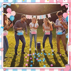 4 Sets Baby Shower Game Swing Shaking Balls Set for Adult Novelty Twerk Includes 120 Table Tennis Balls, 4 Strap Shake Boxes 4 Belts for Bridal Party(Gender Reaveal,Pink, Blue) - Image 4