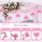 Unittype 150 Packs Heart Shaped Paper Fans for Wedding Guests,Baby Pink - Image 3