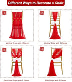 Red Chair Sashes 16 Packs 8ft Long Aisle Wedding Chair Back Side Decorations Fabric Sheer Church Tulle Chairs Drapes Bulk - Image 3