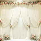 24x10FT Ivory Backdrop Curtains for Wedding Parties, Wrinkle Free Polyester Photography Backdrop Drapes for Wedding Baby Shower Birthday Parties Stage Background Stand Decorations 4x10ft,6 Panels - Image 5