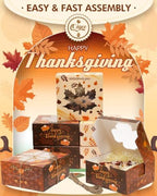 qiqee Thanksgiving Bakery Box with Window 36packs 6x6x3 Gold Leaves Cookie Boxes Pastry Box for Thanksgiving Day - Image 4