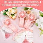 50Pcs Pink Quinceanera Mini Handheld Fans Sweet 15 Birthday Party Favors - Image 2