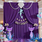 20×12ft Wrinkle Free Purple Backdrop Curtain for Wedding Parties, 4 Panels 5×12ft Long Soft Silky Polyester Backdrop Drapes Photo Back Drop Curtains for Girls Party Photography Background Cloth - Image 5