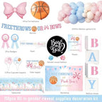 Free Throws or Pink Bows Gender Reveal Decorations, Party Balloon Arch Kit Supplies Includes Balloons, Banner, Sash, Badge Backdrop, Topper, Poster, Balloon Boxes, Tablecloth, Marker 150 PCs - Image 2