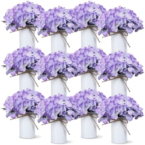 Zeyune Purple 12 Sets Flower Table Centerpieces, Artificial Hydrangeas by Zeyune