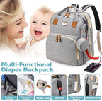 JSTPRO Diaper Bag Backpack with Changing Station, 25L Capacity, Grey - Image 5