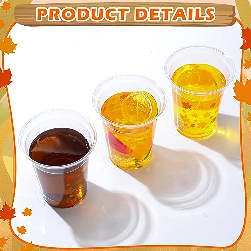 120 Pack Fall Disposable Cups 12oz Plastic Pumpkin Maple Cups for autumn - Image 4