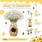2 Set Honeybee Beehive Vase Decor Include Baby Breaths - Image 4