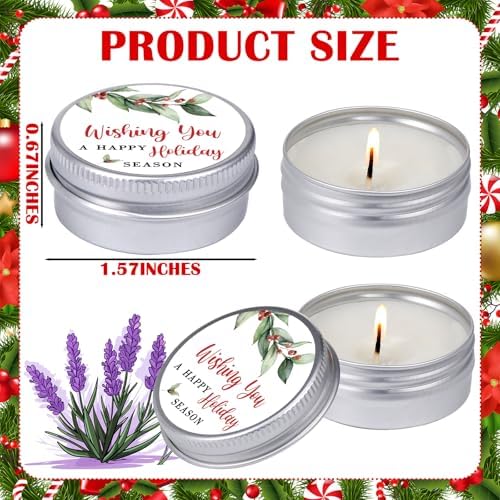 MTLEE 50 Pcs Happy Holiday Candles Gift Favors for Guests 1 oz - Image 6