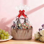 Greenwhisper ‌Large Woven Gift Basket with Handles - Empty Bamboo Basket for Gifts (Adults/Wine/Christmas) (BROWN, 6PC SMALL) - Image 5