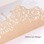 50PCS Laser Cut Wedding Invitations Cards with Envelopes Blank Inner Sheets - Image 5