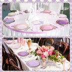 Zhehao 150 Pcs Purple and Pink Paper Plates Napkins Serves 50 - Image 6