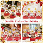 EVELOMO 10 Pack Empty Gift Baskets to Fill - 12" x 10" Large Baskets for Gifts Empty, Sturdy DIY Gifts Baskets Sets with 500g Crinkle Cut Papers for Birthdays Weddings Parties and Holidays (Red) - Image 6