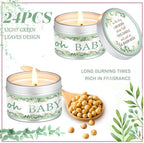 MTLEE Eucalyptus 24 Pcs Baby Shower Party Favors Candles Lavender Scented Baby Shower Favors for Guests Rustic Tealights Candles Gender Reveal Return Gifts(Sage Green, 1.2 oz) - Image 3
