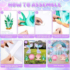 6 Pcs Mermaid Backdrop Under The Sea Birthday Party Decorations Large Mermaid Tail Seaweed Seashell Cardboard Cutouts Ocean Theme Booth Photo Props for Baby Shower Indoor Outdoor Decor - Image 4