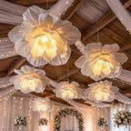 15.7 Inch Peony Lanterns with LED Lights, 6 Pack Hanging Flower Decor - Image 3
