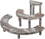 MyGift 3 Tier Torched Wood Cupcake Stand Dessert Display Riser Set of 3 - Image 5