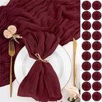 100 Pack Burgundy Cloth Napkins 20x20 Inch Cheesecloth Napkins by Lumaycens
