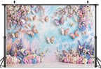 10x10ft Purple Butterfly Floral Garage Door Birthday Decorations Cover Elegant Flowers Background for Girls Princess Butterfly Baby Shower Party Decor Backdrop Outdoor Indoor Photo Wall Background - Image 4