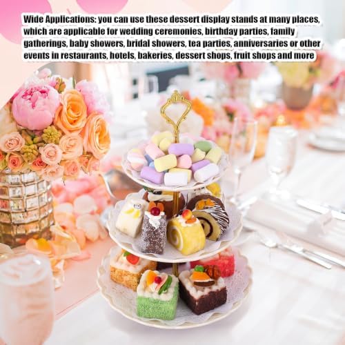 Patelai 8 Pack Plastic 3 Tier Cupcake Stand Holder, Cream White - Image 6