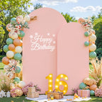 Pink Arch Backdrop Cover Set of 2 Dusty Pink Arch Cover 7.2 and 6ft Wedding Arch Cover Stretchy Backdrop - Image 3