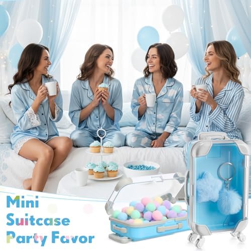 LemonRoad 36 Pcs Clear Mini Suitcase Party Favor Box, Blue - Image 5
