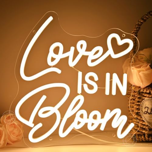 SYLHOME Love Is In Bloom Led Neon Light Sign Baby Shower Banner Wall Decor - Image 2