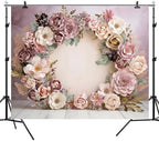 12x8ft Wedding Backdrop Purple Pink Floral Theme Photography Background White Flower Garland Green Leaves Bridal Shower Banner Decorations Girls Birthday Party Baby Portrait Photo Booth Prop - Image 6