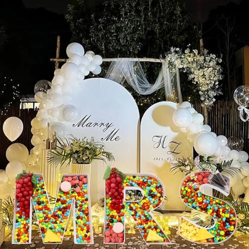 Cardboard Letter Fillable Charcuterie Board Candy Food Tray, 12.2 inch, Bridal Shower Party Event Decoration (MRS Shape) - Image 4