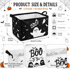 CHENGU 6 Pack Halloween Storage Basket Collapsible Halloween Ghost Bins - Image 2
