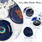 YOUBET 125PCS Navy Blue Plastic Plates for Party Wedding - Image 5