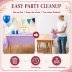 Newwiee 72 Pack Pink and Purple Plastic Tablecloths Bulk 54" x 72" - Image 5