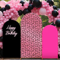 3 Pcs Happy Birthday Party Arch Cover Cheetah Print Birthday Backdrop Decor by Chunful