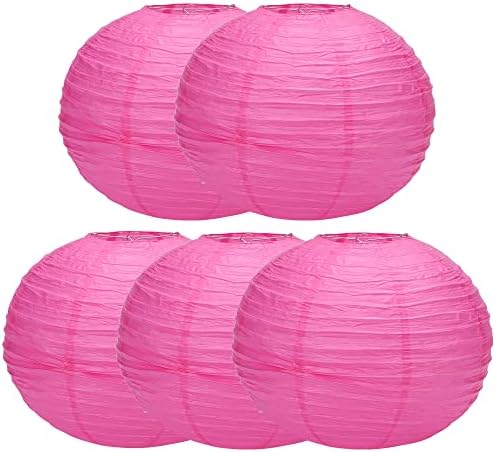 Balagan Chinese Japanese Paper Lanterns 16-Inch 5 Packs (Pink, 16 inch) (BLG-220503) by Unknown