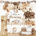 Costova Coffee Baby Shower Party Decorations – 120 Pcs A Baby Is Brewing Party Supplies with Balloon Garland, Banner, Backdrop, Tablecloth, Cake & Cupcake Toppers, Boxes, Badges, Sash, Poster by Unknown