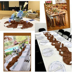 12 Pack Brown Table Runner 10Ft Cheesecloth Table Runner Rustic Gauze Table Runners Romantic Long Sheer Fabric Cheese Cloth Table Runners for Wedding Party Bridal Baby Shower - Image 6
