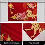 AOFOTO 10x6.5ft Happy Chinese New Year Backdrop China Spring Festival Lunar Year of The Horse Decoration Banner Paper Cut Flowers CNY Lanterns 2026 Background Party Supplies Photoshoot Studio Props - Image 3
