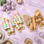 Rtteri 2 Pack Wooden Bow Party Decorations Bow Plates Bowtie Charcuterie Boards for Baby Shower Birthday Party Decorations Wood Bowtie Food Trays Coquette Serving Platter for Wedding Tabletop Tray - Image 4