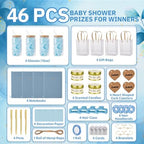 46Pcs Baby Shower Prizes for Game Winners Gifts Wedding Bridal Shower Gifts Including Glass Cans Notebooks Soy Candles Hair Clips for Baby Shower Wedding Bridal Shower Game Prizes (Blue, 4 Sets) - Image 3