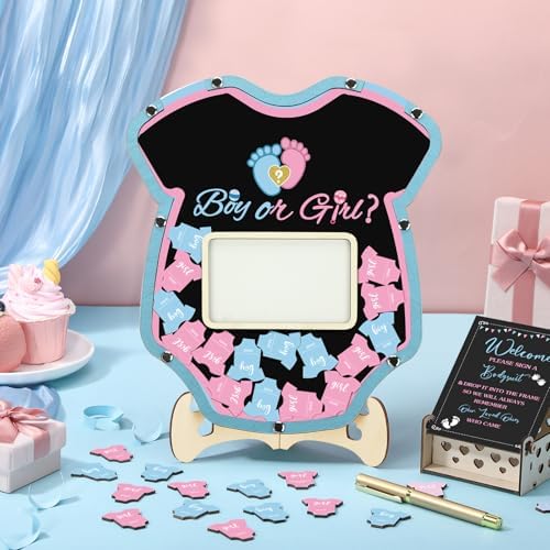Wenqik 63 Pcs Gender Reveal Baby Shower Guest Book,Blue and Pink - Image 6