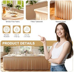 2 Pack Champagne Spandex Table Cloths for 6FT Rectangle Tables, Elastic Stretch Tablecloth 30x72 Inch, Wrinkle Free Champagne Table Cover Skirt for Banquet, Wedding, Baby Shower & Parties - Image 3