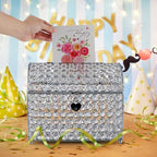 MDLUU Large Wedding Card Box, Treasure Chest Wedding Money Holder with Heart Shaped Lock, Crystal Bead Card Receiving Box for Wedding, Reception, Birthday Party - Image 6