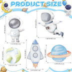 5 Pcs Outer Space Baby Shower Decorations, Astronaut Rocket Planet Earth Cardboard Cutouts Standups, Space Themed Photo Booth Props Signs for Kids Birthday Party Outdoor Yard Lawn Decor - Image 3