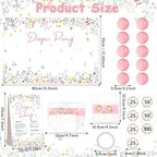 Wildflower Baby Shower Diaper Game Set Baby Shower Favor 1 Spring Floral Games Board Diapers 10 Pink Plastic Balls 1 Wildflower Game Instruction Sign for Flower Gender Reveal Games Decoration - Image 2