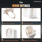 40pcs Medium Size White Paper Gift Bags with Ribbon Handles - Bulk Wedding & Party Bags - Image 4