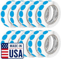 Perco Light Blue Perforated Round Circle Dot Sticker 1-Inch Labels — 10 Rolls, 10,000 Stickers - File Labels, Storage Bins & Informational Tagging, Strong Adhesive - Made in USA by Perco