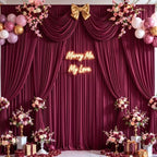 20ft x 10ft Burgundy Backdrop Curtains, Burgundy Drapes for Backdrop Fabric - Image 2