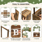 Barydat Wooden Baby Shower Crate Closet Set, Brown - Image 4
